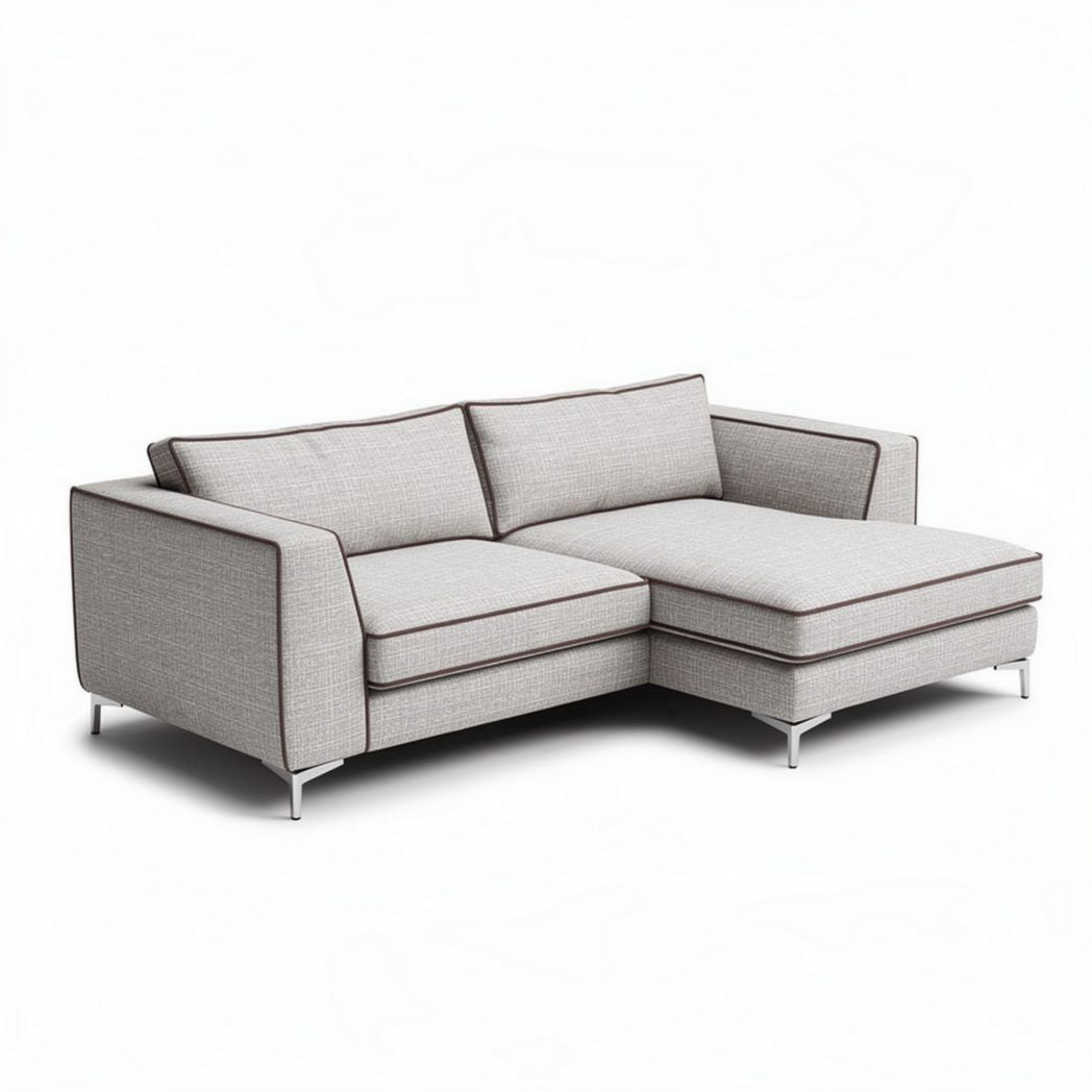 Sofa narożna w kolorze szarym z tkaniny 200 x 120 x 85cm